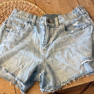 Aerie Light Wash Distressed Jean Shorts